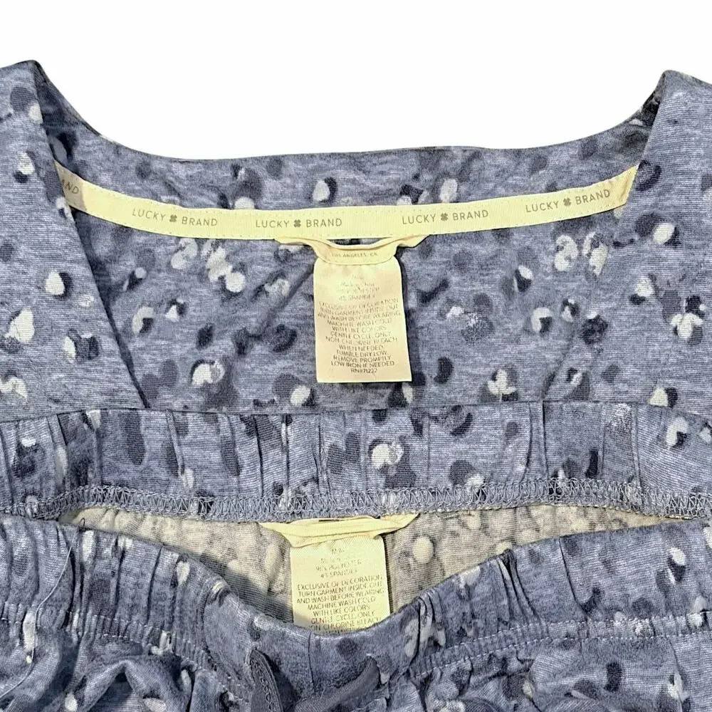Lucky Brand Blue Floral Abstract Matching PJ Loungewear Set Size Medium - Picture 6 of 6